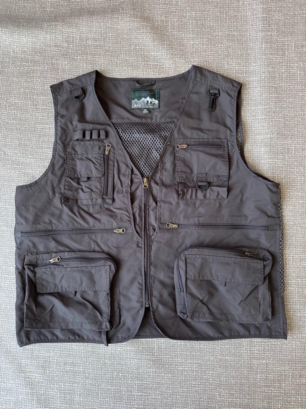 Men’s Charcoal Gray Outdoor Utility Fishing Hunting Vest Multi Pocket Size XL